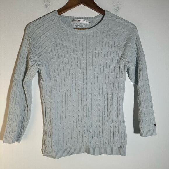 Tommy Hilfiger Baby Blue Cable Knit Sweater - Picture 2 of 7